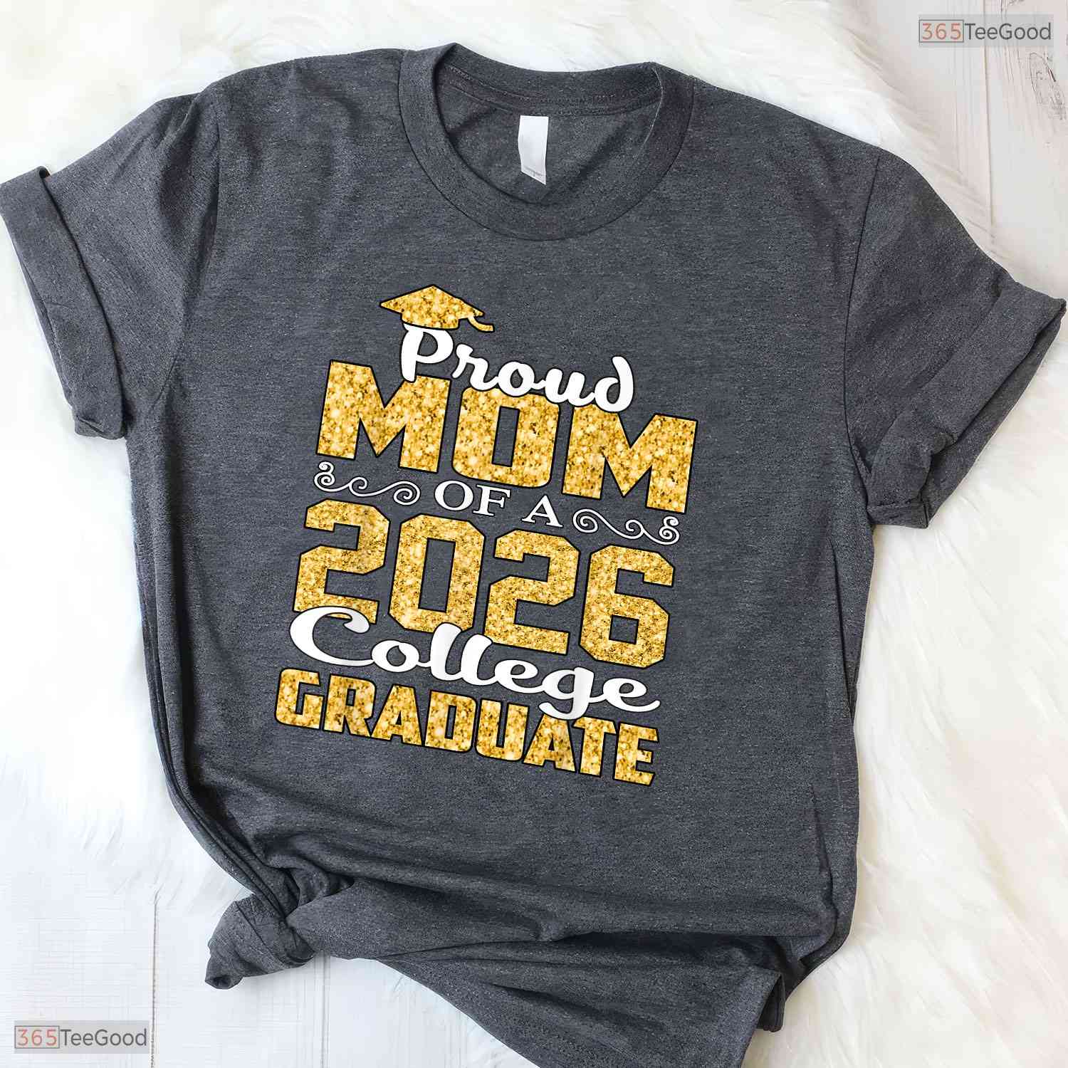 Proud Mom Of A 2026 College Graduate University Commencement Family T-Shirt