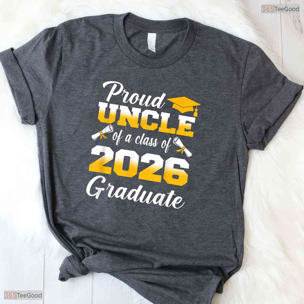 Proud Uncle Of A Class Of 2026 Graduate High School Senior Commemorative Shirt