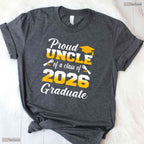 Proud Uncle Of A Class Of 2026 Graduate High School Senior Commemorative Shirt