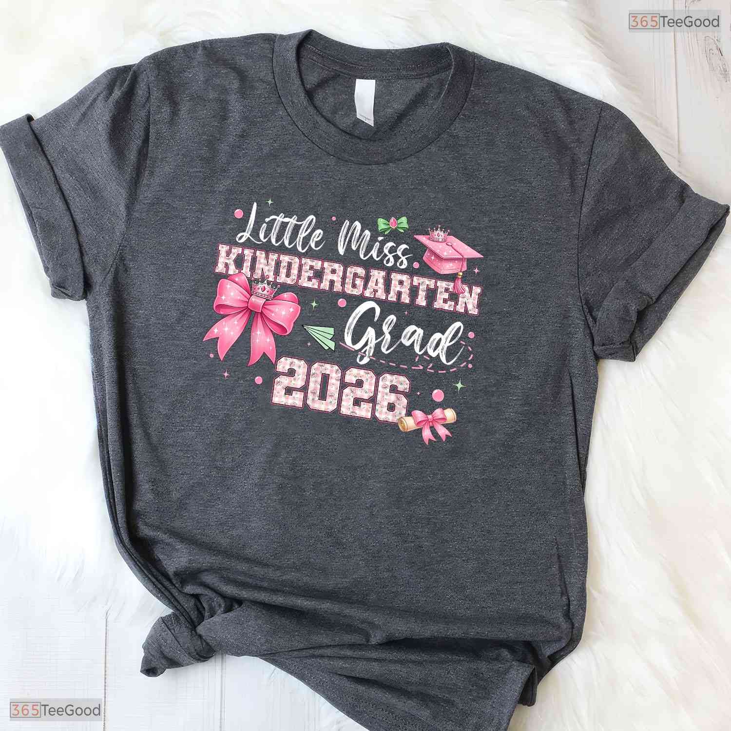 Adorable Little Miss Kindergarten Grad 2026 Girls Kids Graduation Ceremony T-Shirt