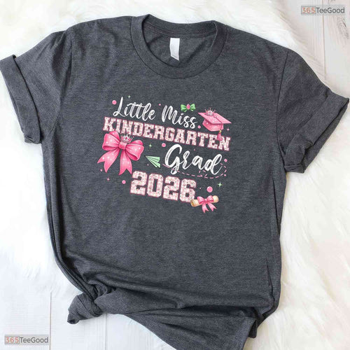 Adorable Little Miss Kindergarten Grad 2026 Girls Kids Graduation Ceremony T-Shirt