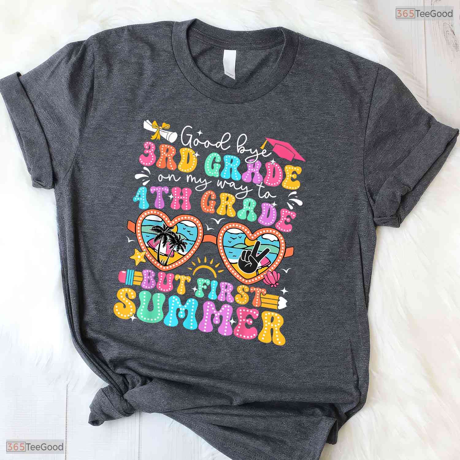 Goodbye 3rd Grade Hello 4th Grade But First Summer Vacation Graduation T-Shirt