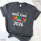 Class Of 2026 Middle School Graduate Moving Up Ceremony Youth Celebration T-Shirt