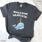 Funny Whale Done Cute Animal Pun Youth Graduation Moving Up Ceremony Kids T-Shirt