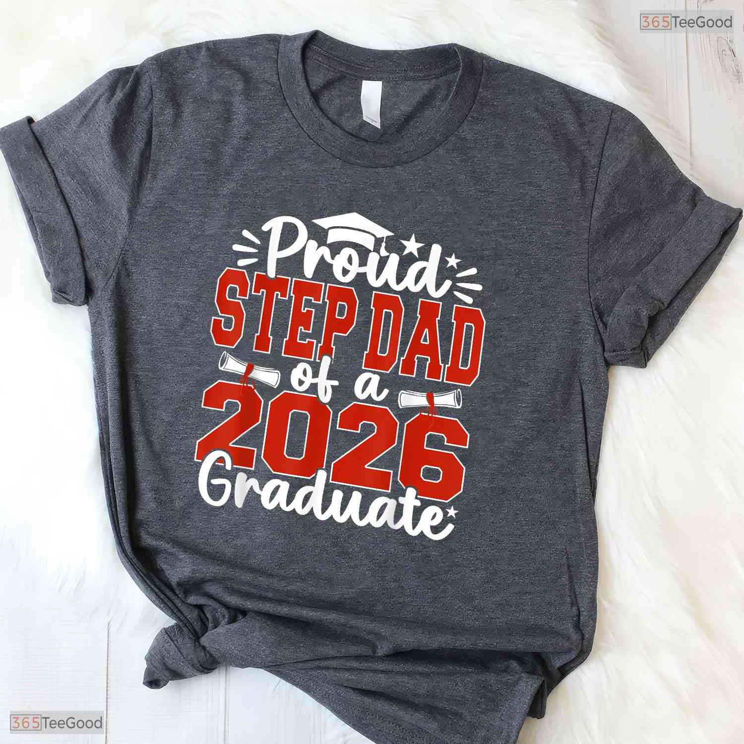 Proud Step Dad Of A Class Of 2026 Graduate High School Senior Commemorative Shirt