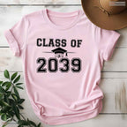 Class Of 2039 Grow With Me Graduation Handprint On Back Memory Keepsake Shirt