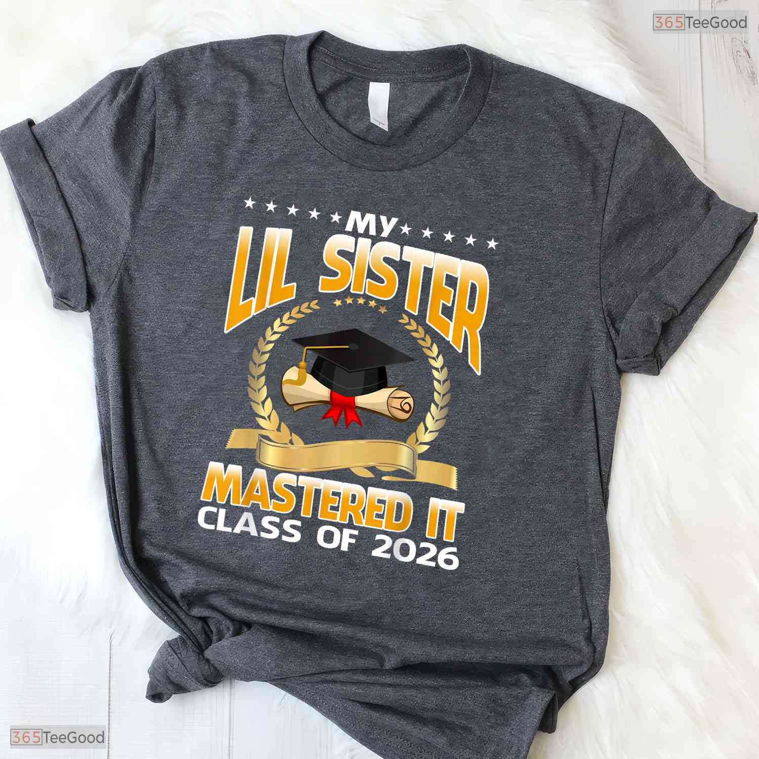 My Lil Sister Mastered It Class Of 2026 Masters Degree Family Graduation Shirt