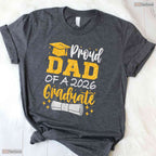 Proud Dad Of A 2026 Graduate High School Senior Class Ceremony Family T-Shirt