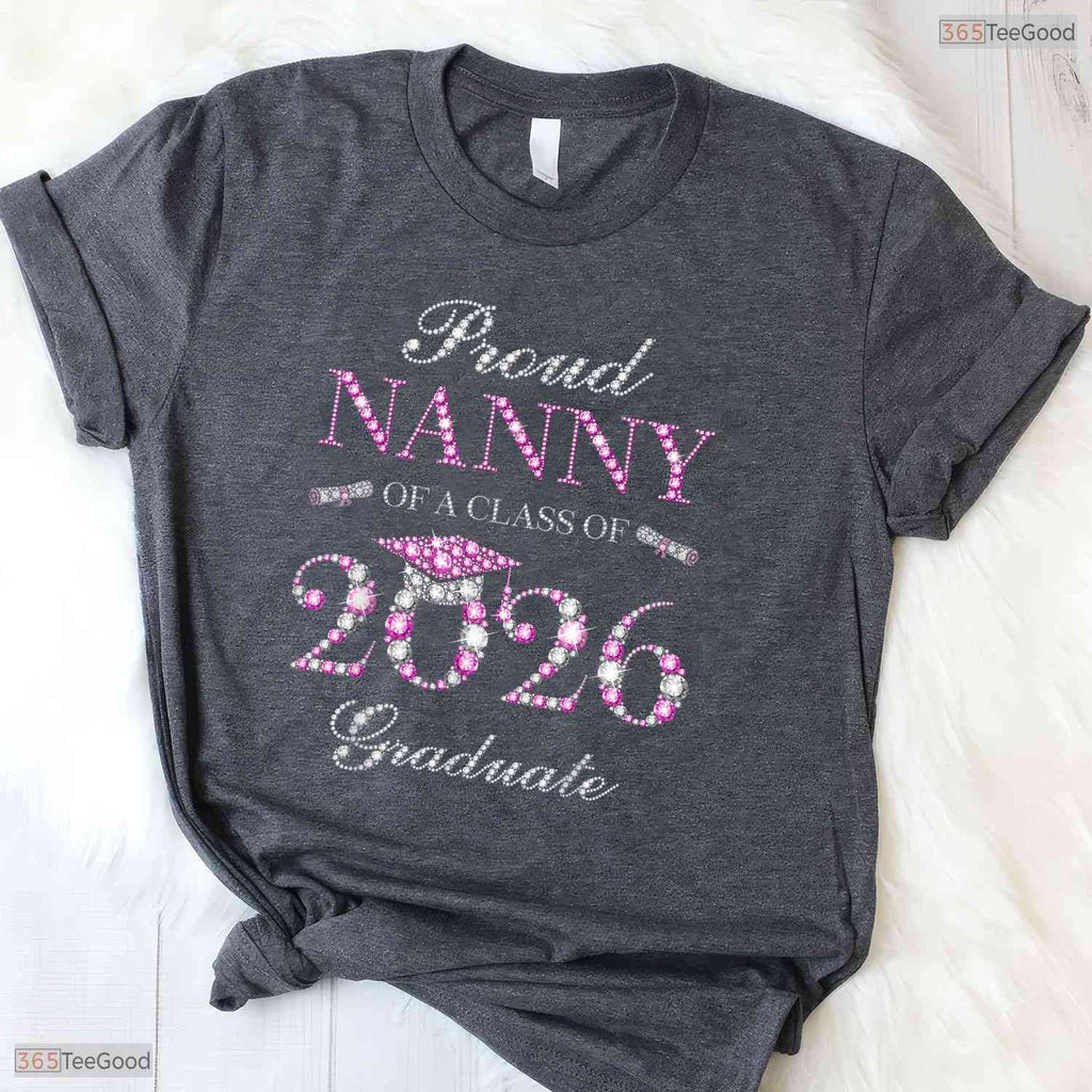 Proud Nanny Of A Class Of 2026 Graduate High School Commemorative T-Shirt