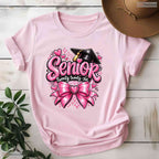 Cute Pink Bow Class Of 2026 Graduation Apparel For High School Girls Shirt