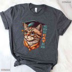 Funny Educated Cat In Graduation Cap Cute College Graduate Celebration Shirt