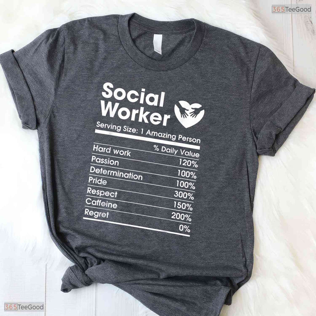Social Worker Nutrition Facts Funny MSW Degree College Graduation T-Shirt