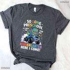 Funny So Long Preschool Graduation Class 2025 Dinosaur Kids Boys Celebration T-Shirt
