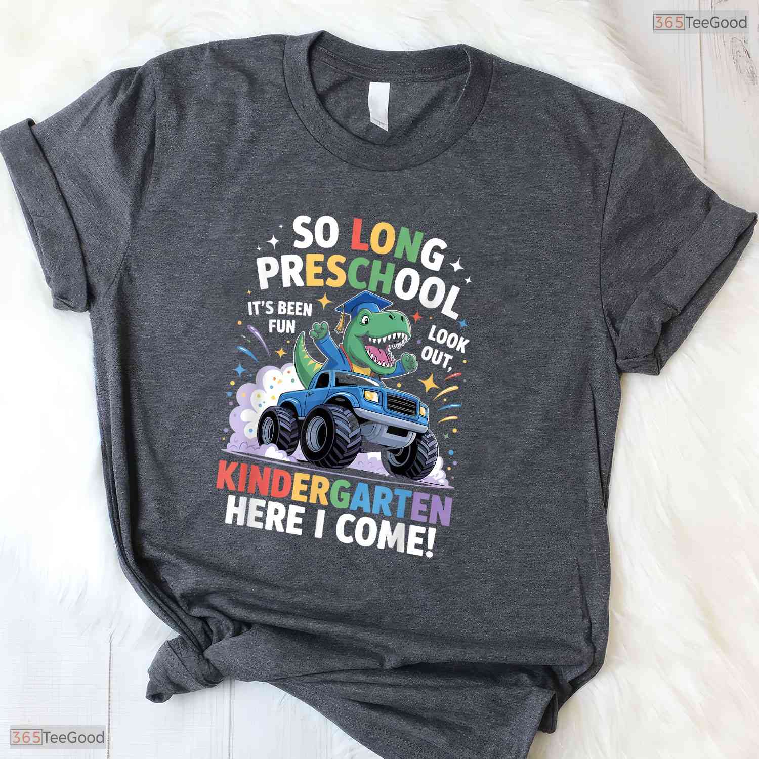 Funny So Long Preschool Graduation Class 2025 Dinosaur Kids Boys Celebration T-Shirt