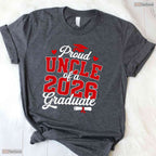 Proud Uncle Of A Class Of 2026 Graduate High School Senior Celebration T-Shirt