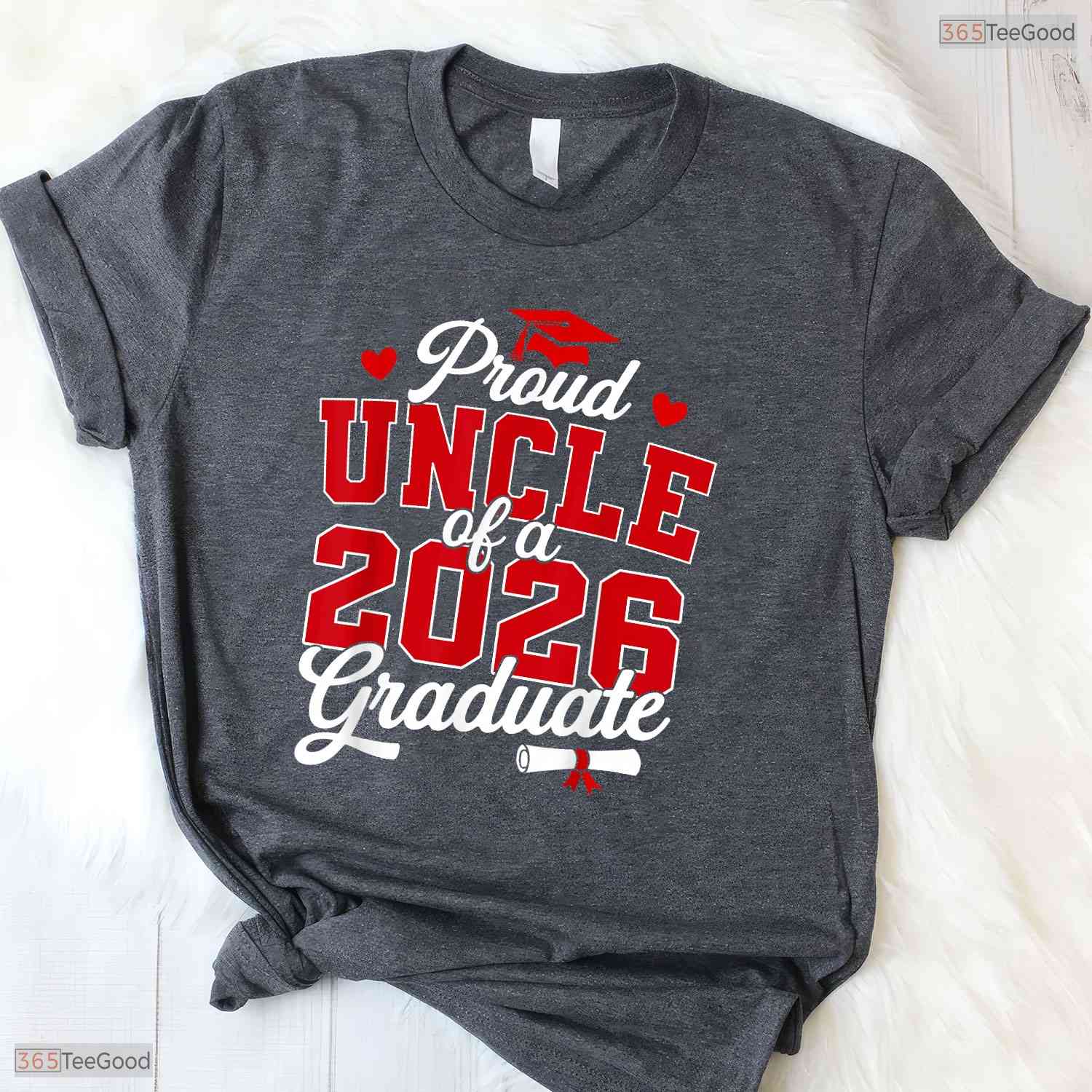 Proud Uncle Of A Class Of 2026 Graduate High School Senior Celebration T-Shirt