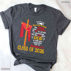 Joshua 1 9 Bible Verse Class Of 2026 Christian High School Graduation T-Shirt