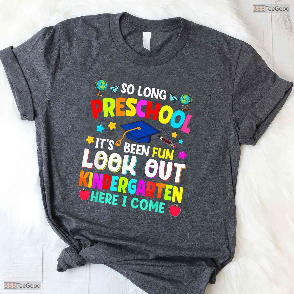 Cute So Long Preschool Graduation Graduate Teacher Kid Boy And Girl Matching T-Shirt