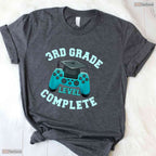 3rd Grade Level Complete Funny Video Gamer Boys Elementary Graduation T-Shirt