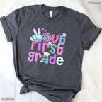 Peace Out First Grade Leopard Print Last Day Of 1st Grade Moving Up Ceremony T-Shirt