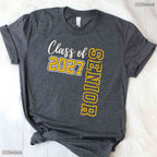 Class Of 2027 Senior High School Graduation Black And Gold Celebration Party T-Shirt