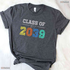 Class Of 2039 Grow With Me First Day Of School Milestone Youth Graduation Party Shirt