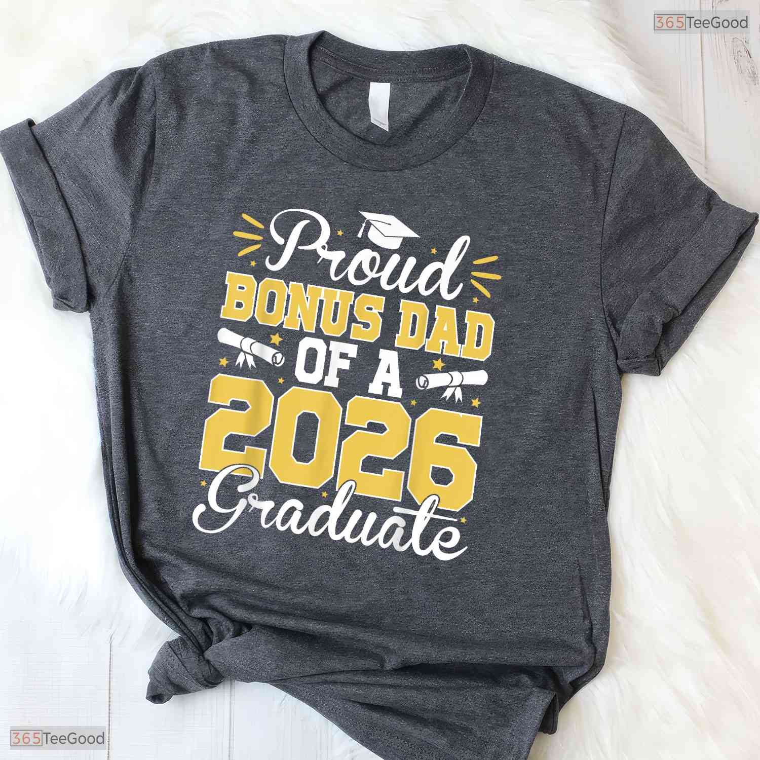 Supportive Proud Bonus Dad Of A 2026 Graduate Senior Stepdad Graduation Day T-Shirt