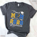 Beautiful Proud Mom Of A 2026 Graduate Blue And Gold Senior Ceremony T-Shirt