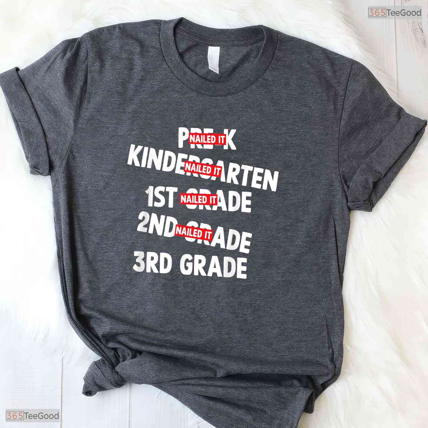Awesome Goodbye 2nd Grade Nailed It Graduation Hello 3rd Grade Kids T-Shirt