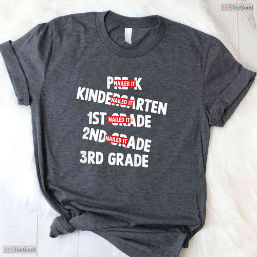 Awesome Goodbye 2nd Grade Nailed It Graduation Hello 3rd Grade Kids T-Shirt