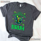 Bruh Leprechaun Hat St Patricks Day T-Shirt Funny Boys Kids School Tee