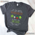 God Created Whiskey Irish Drink Lover St Patricks Day T-Shirt Funny Tee
