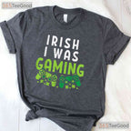 Irish I Was Gaming Funny St Patricks Day T-Shirt Video Game Controller Boys