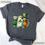 Irish Beer Ireland Flag St Patricks Day T-Shirt Vintage Distressed Pub Tee