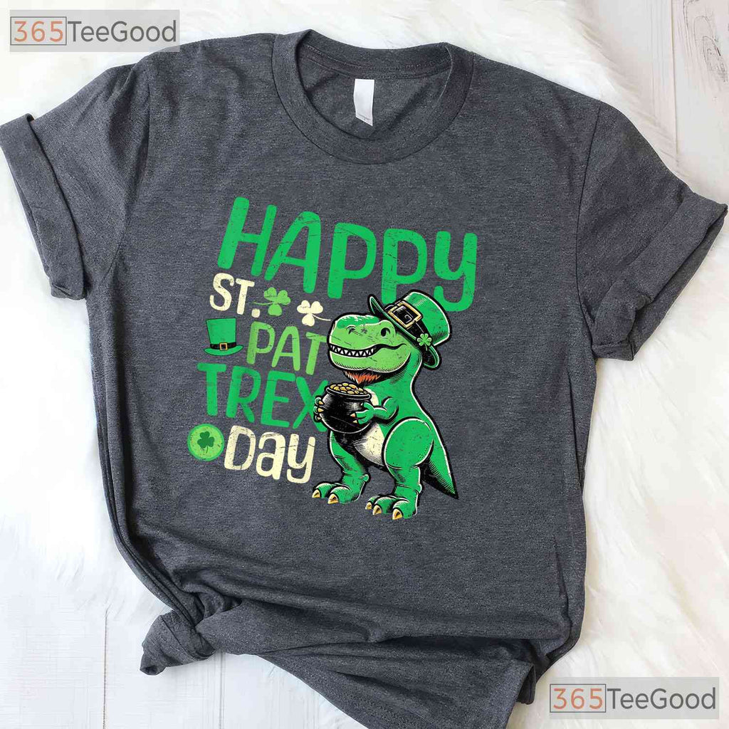 Happy St Pat Rex Day Dinosaur St Patricks Day T-Shirt T-Rex Boys Toddler