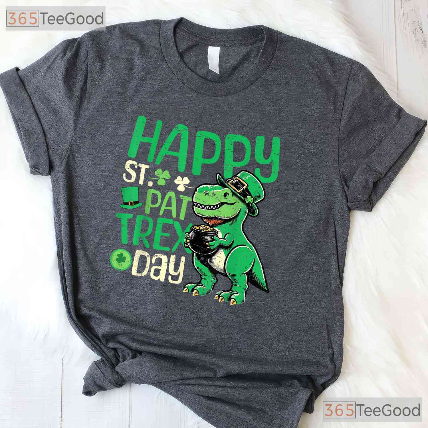 Happy St Pat Rex Day Dinosaur St Patricks Day T-Shirt T-Rex Boys Toddler