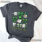 Dentist Tooth Happy St Patricks Day T-Shirt Dental Hygenist Assistant Crew