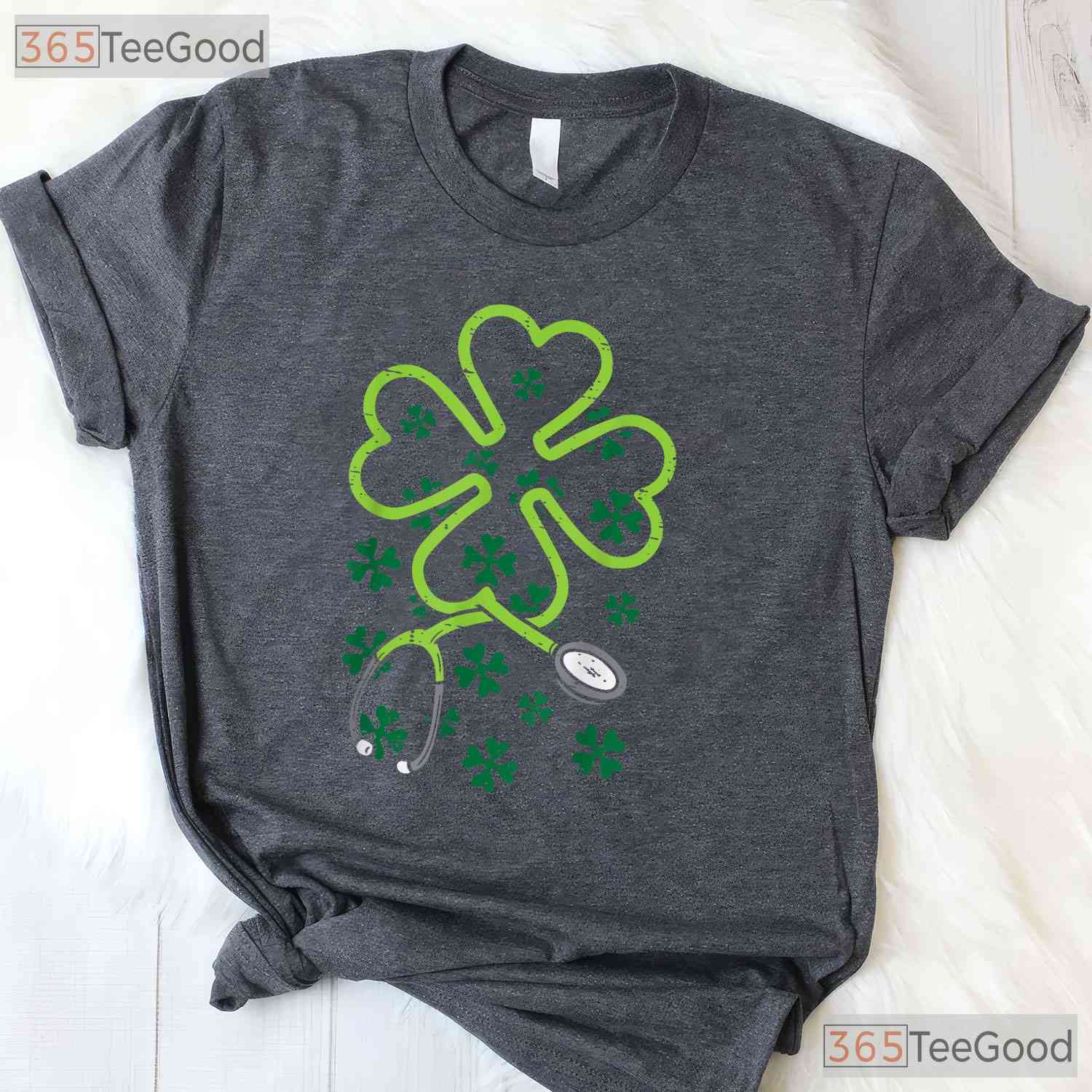 Shamrock Stethoscope Scrub Nurse St Patricks Day T-Shirt RN Medical Crew