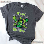 Happy St Patricks Day Birthday T-Shirt Born Lucky Irish Celebration Tee