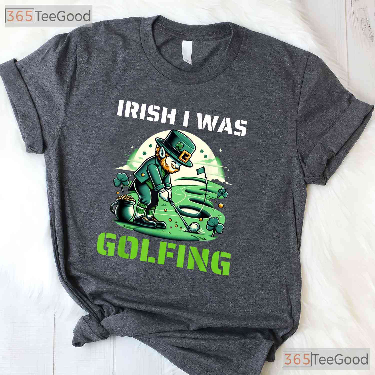 Irish I Was Golfing Funny St Patricks Day T-Shirt Golfer Leprechaun Gift