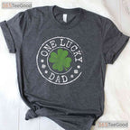 One Lucky Dad Shamrock St Patricks Day T-Shirt Funny Irish Papa Gift Tee
