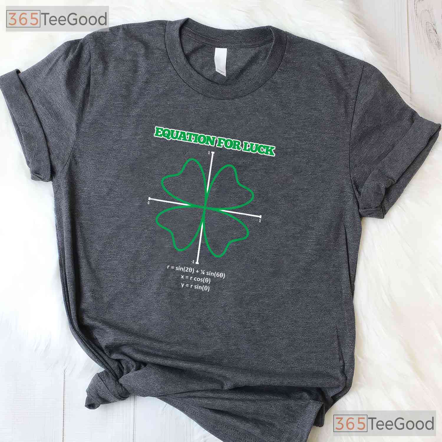 Equation For Luck St Patricks Day T-Shirt Math Teacher Clover Funny Gift
