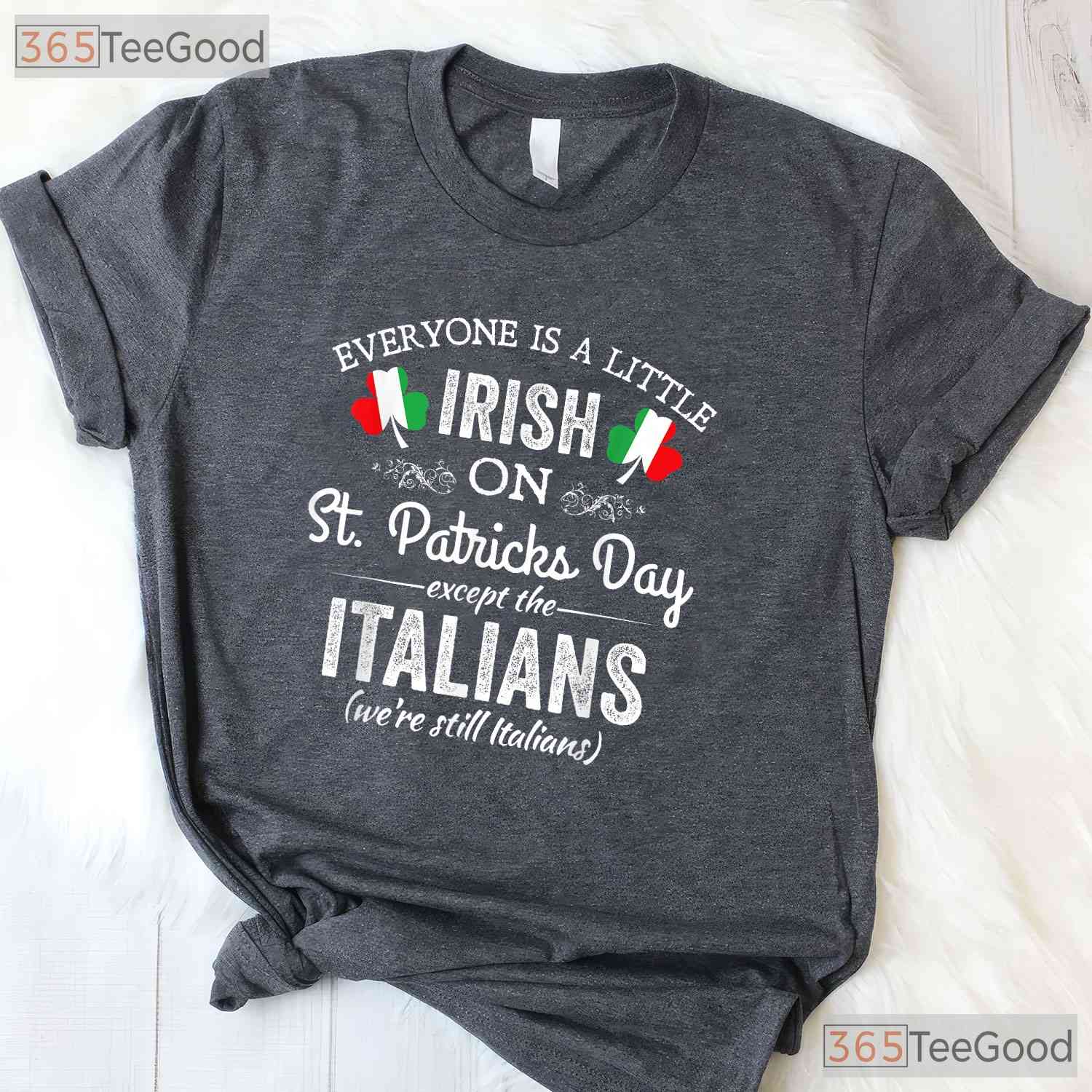 Everyone Is Irish Except Italians St Patricks Day T-Shirt Funny Humor Tee