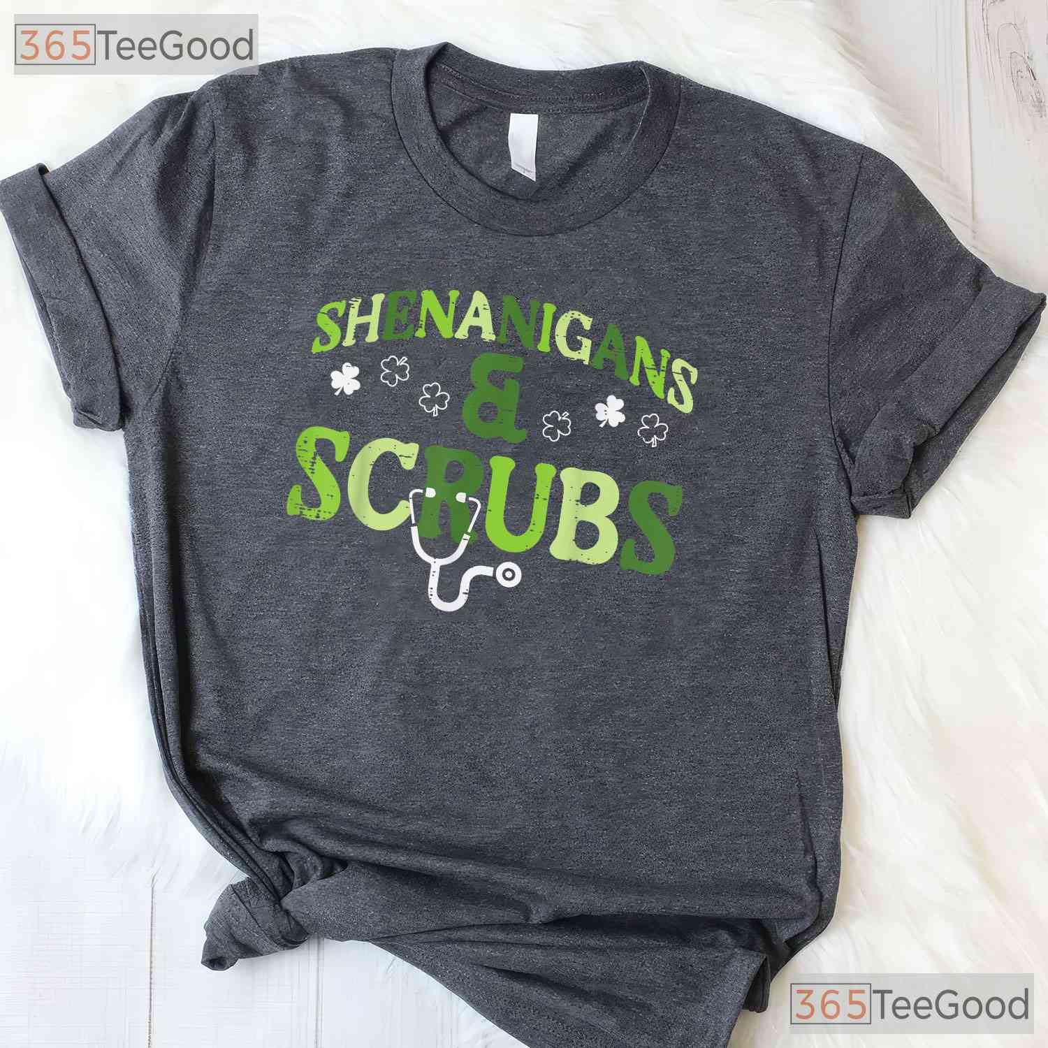 St Patricks Day Shenanigans Scrub T-Shirt Funny Nurse Medical Work Life Tee