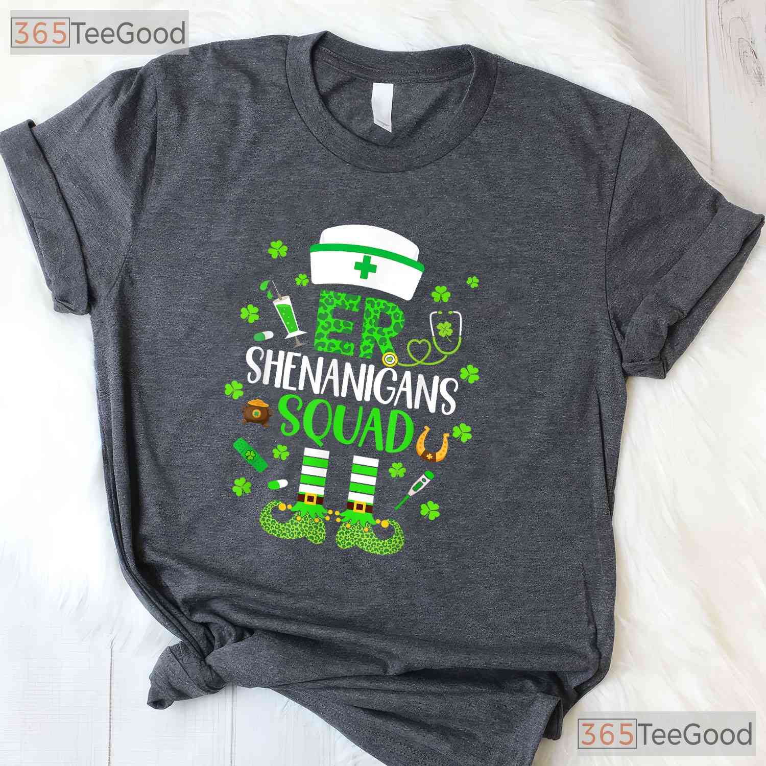 ER Nurse Shenanigans Squad St Patricks Day T-Shirt Emergency Room Crew Tee