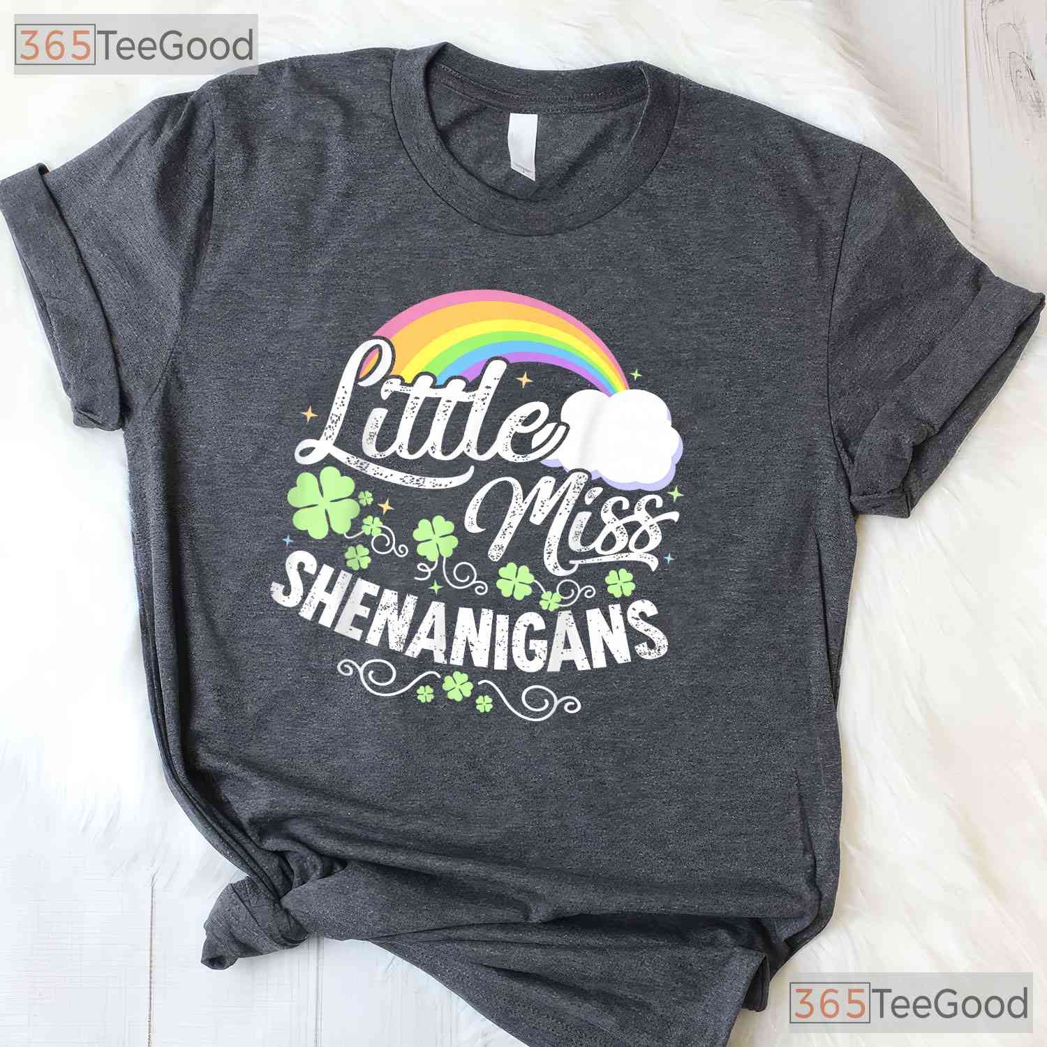 Little Miss Shenanigans St Patricks Day T-Shirt Cute Retro Toddler Girl Tee
