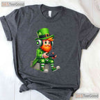 Video Game Leprechaun St Patricks Day T-Shirt Gamer Boys Controller Kids Tee