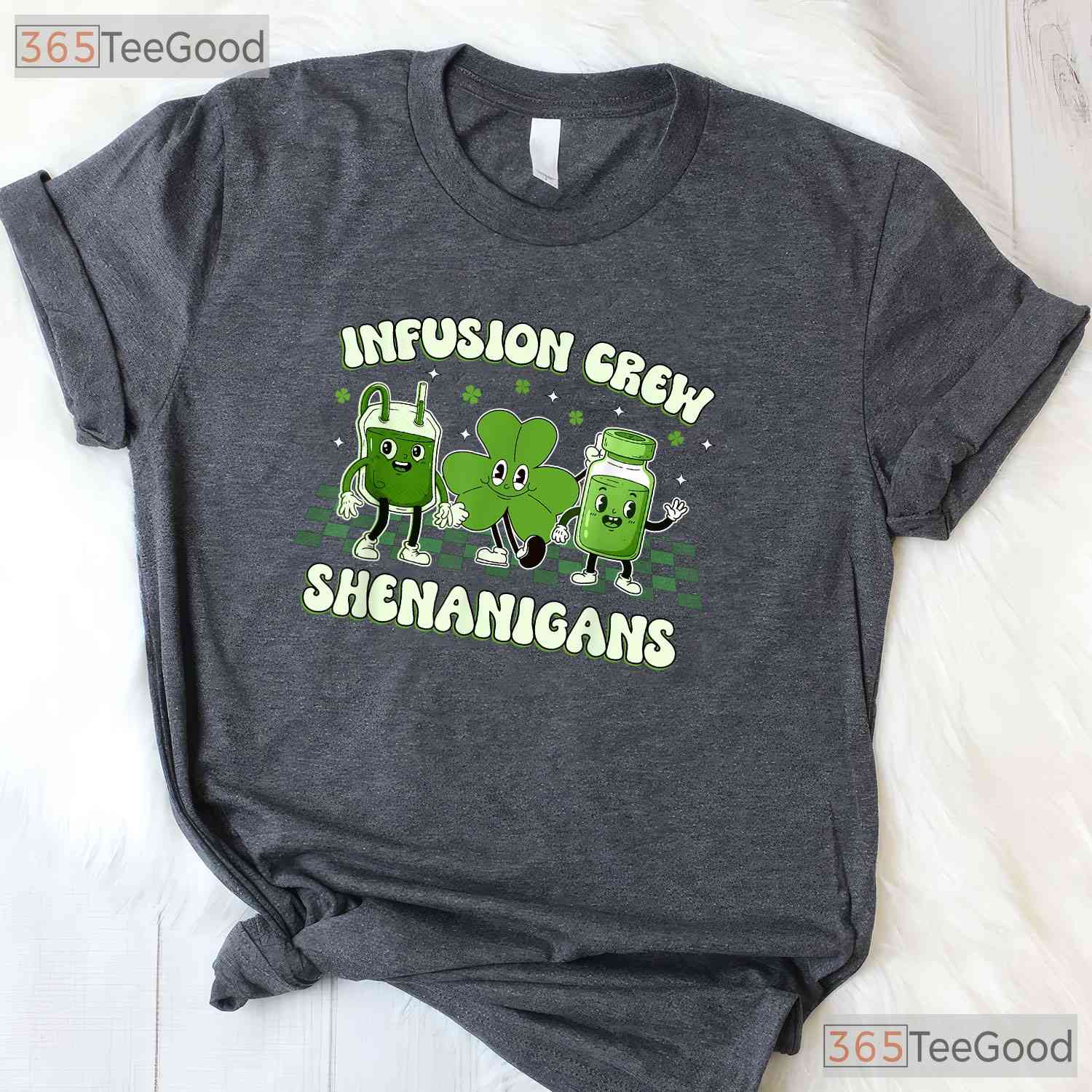 Infusion Nurse Crew Shenanigans St Patricks Day T-Shirt IV Therapy Team Tee