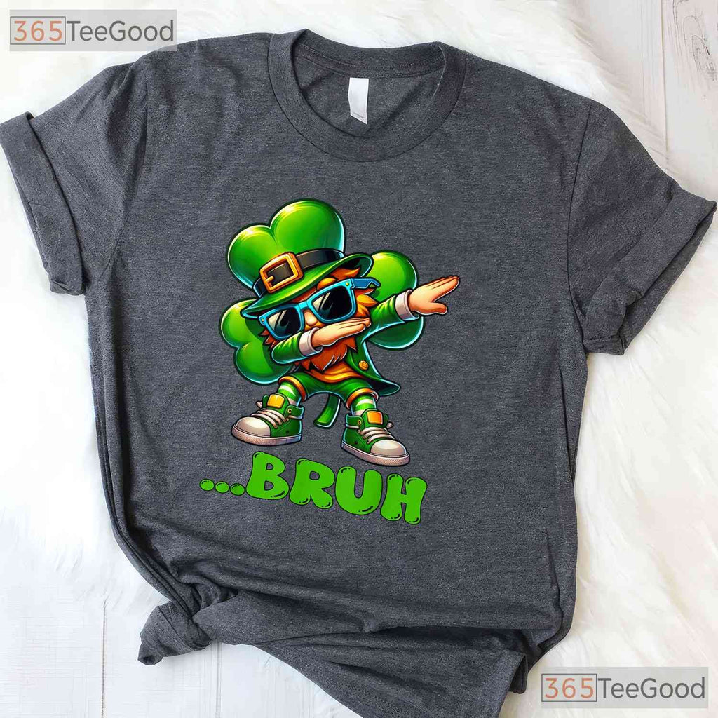 Bruh Dab Leprechaun St Patricks Day T-Shirt Dabbing Boys Kids Funny Gift