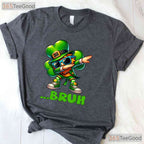 Bruh Dab Leprechaun St Patricks Day T-Shirt Dabbing Boys Kids Funny Gift